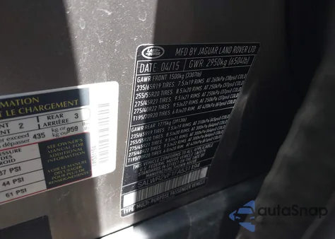 2015 Land Rover Range Rover Sport 3.0L V6 Supercharged Hse из США, поврежденный, VIN SALWR2VF1FA531194